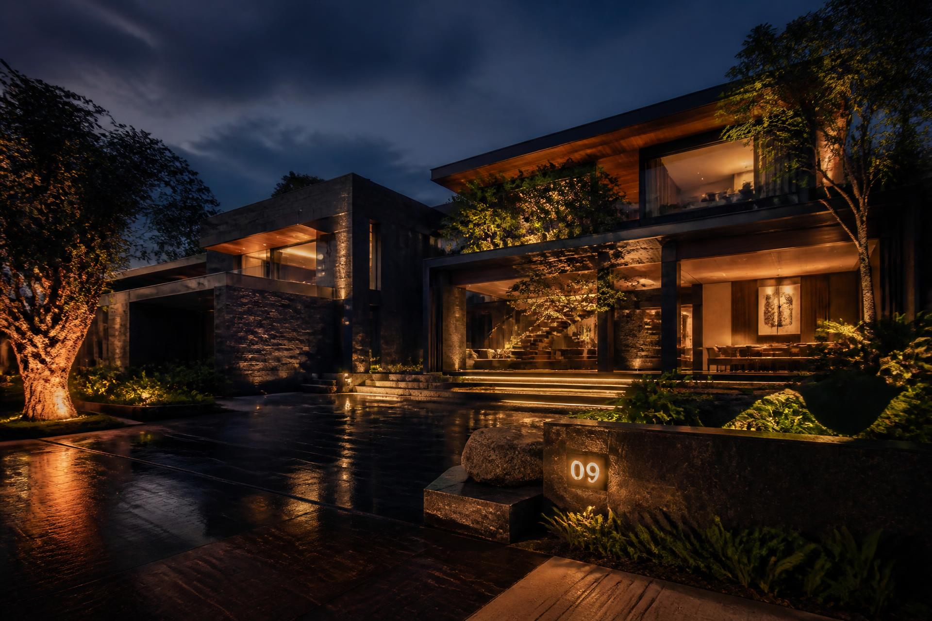 Beautifully maintained luxury home exterior